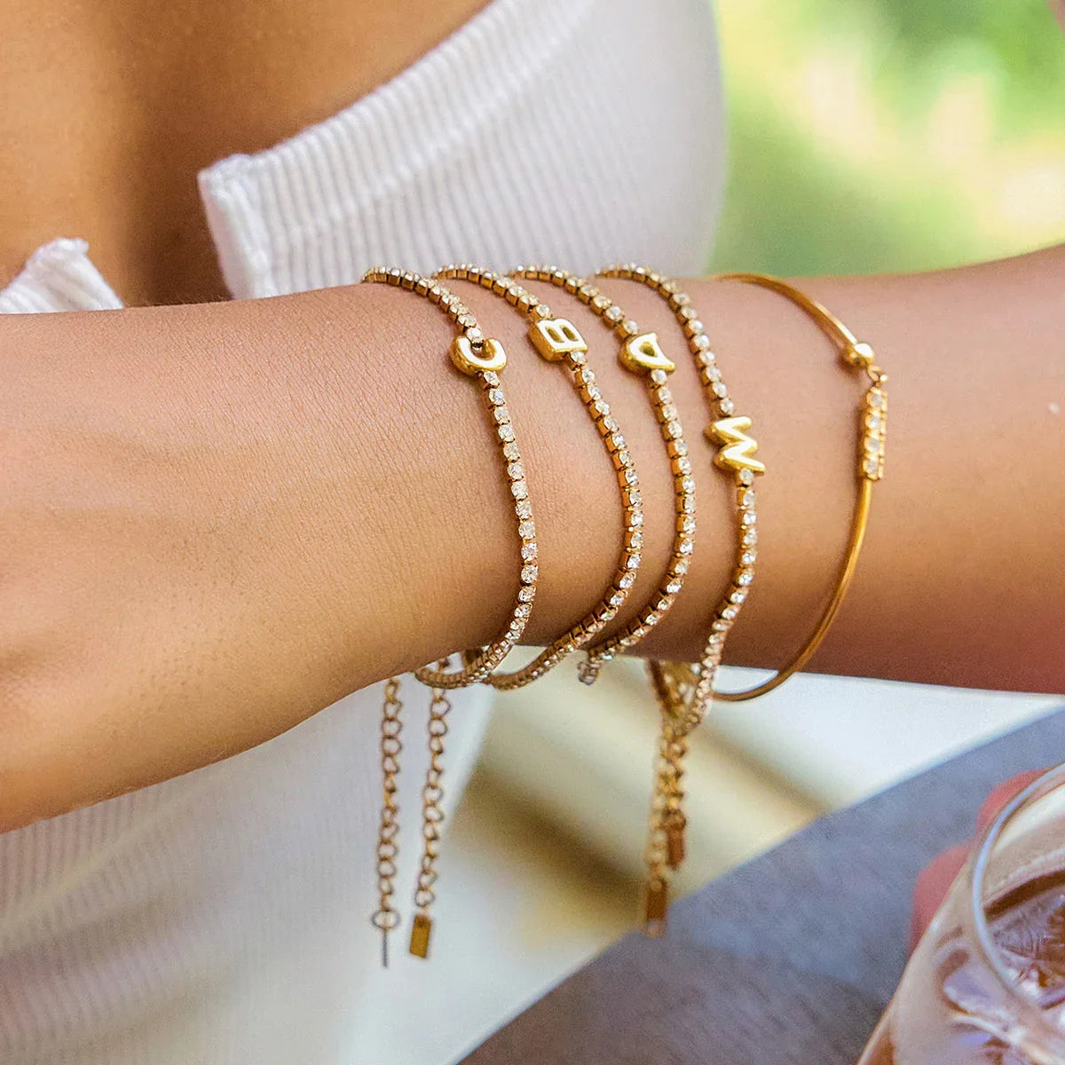 [Gaonasi]Avaria Bubble Letter Tennis Bracelet