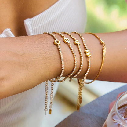 [Gaonasi]Avaria Bubble Letter Tennis Bracelet