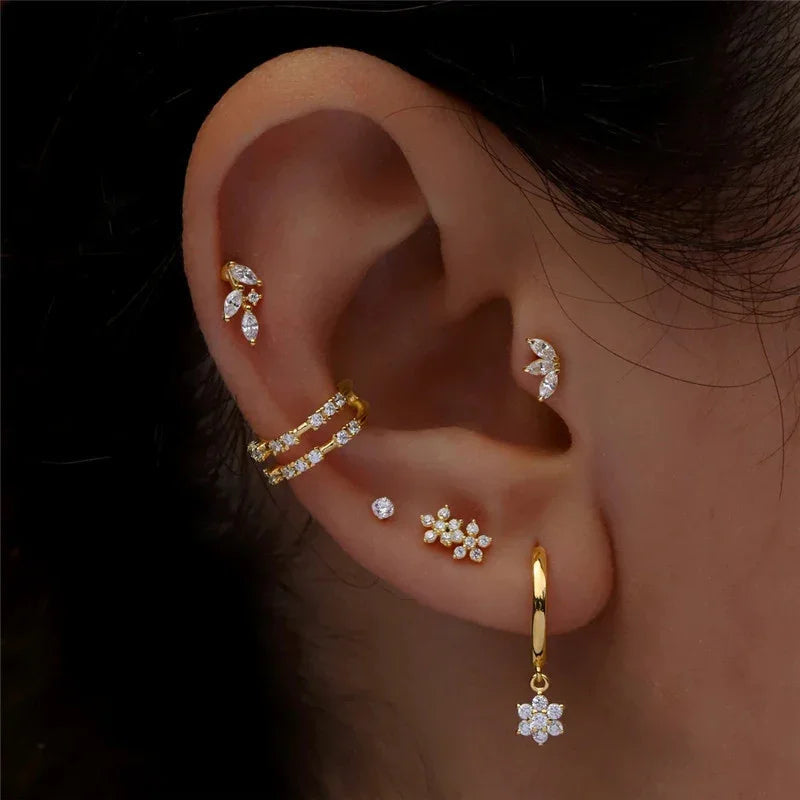 [Gaonasi]Trio Flat Back Diamond Stud