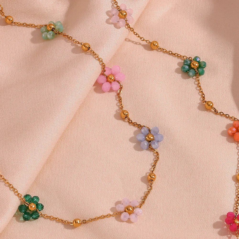 [Gaonasi]Azalea Floral Gold Necklace