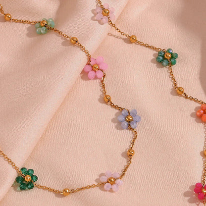 [Gaonasi]Azalea Floral Gold Necklace