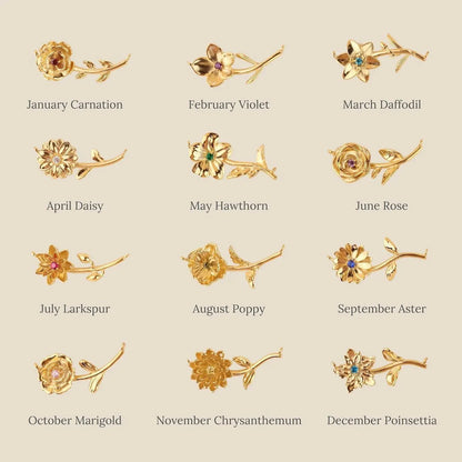 [Gaonasi]Maribelle Birth Flower Gold Necklace