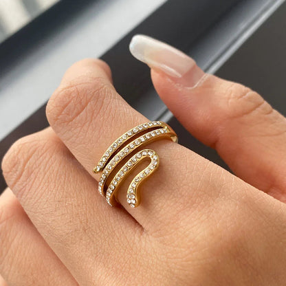 [Gaonasi]Serpentina Layered Diamond Ring