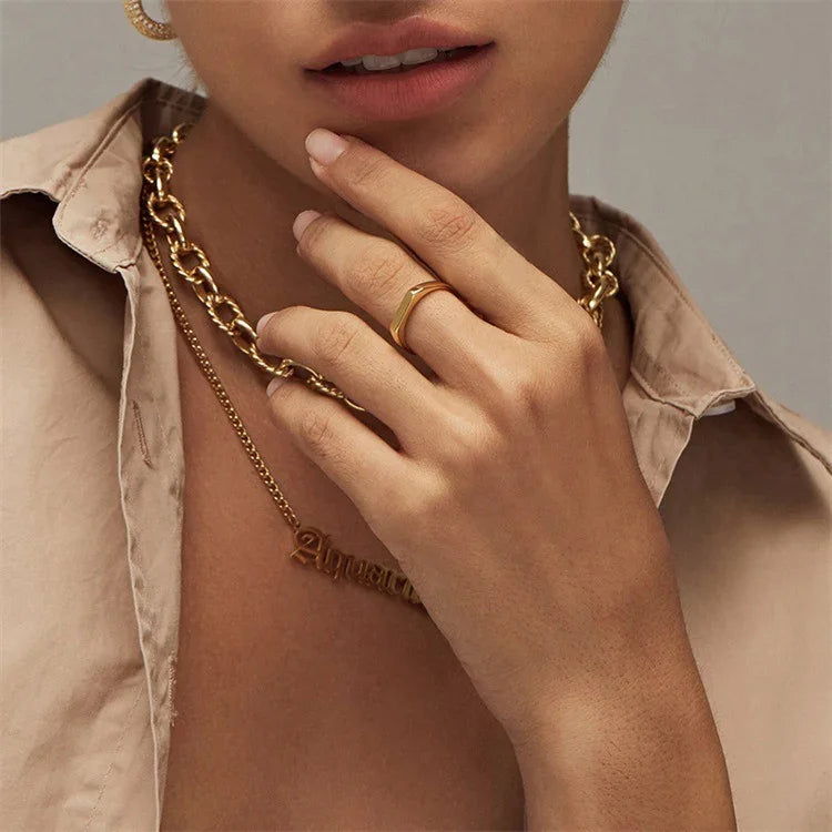 [Gaonasi]Sasha Geometric Gold Ring