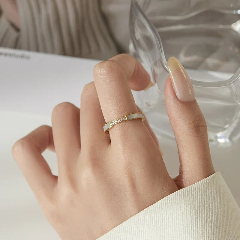 [Gaonasi]Gabrielle Diamond Simulant Gold Ring