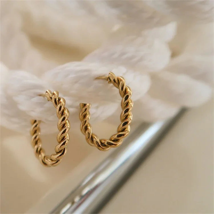 [Gaonasi]Gigi Twist Gold Earrings