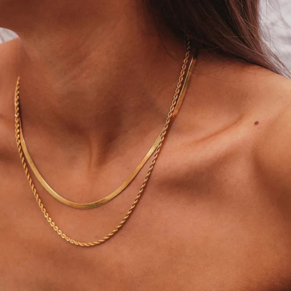 [Gaonasi]Hailey Layered Gold Chain Necklace
