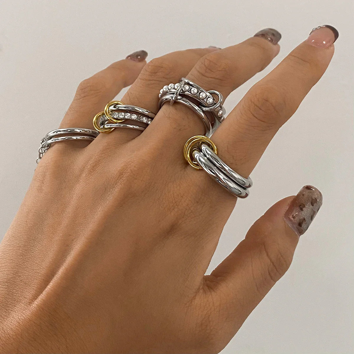 [Gaonasi]Dune Stacked Gold Ring