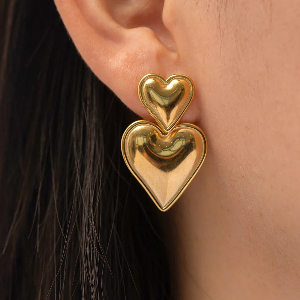 [Gaonasi]Zofia Gold Heart Earrings