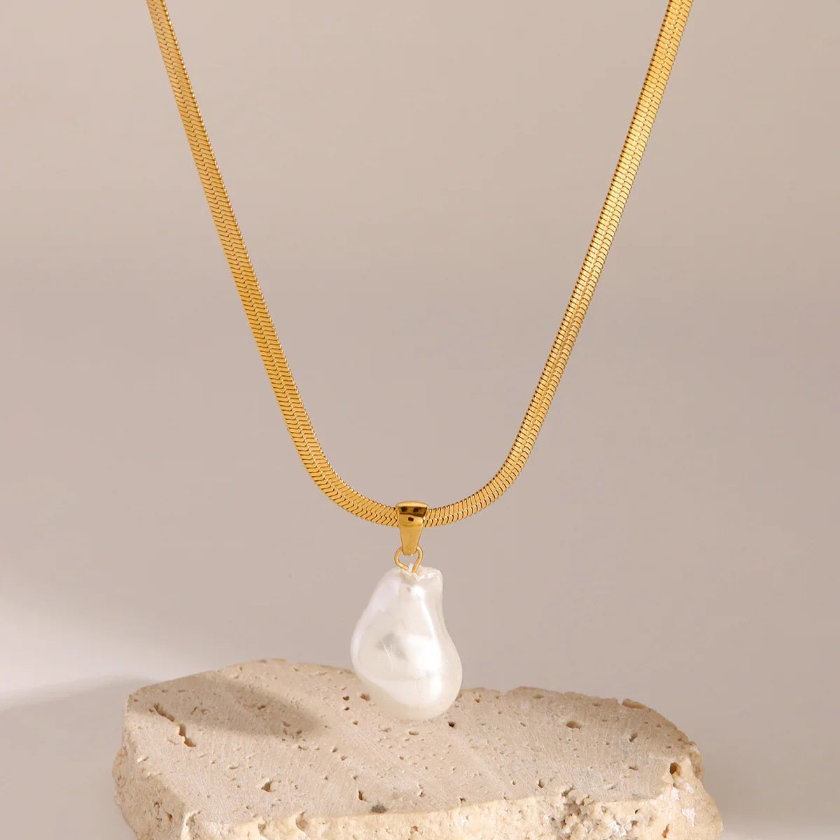 [Gaonasi]Glorietta Herringbone Pearl Necklace