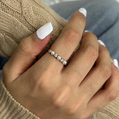 [Gaonasi]Keisha Diamond Pearl Ring