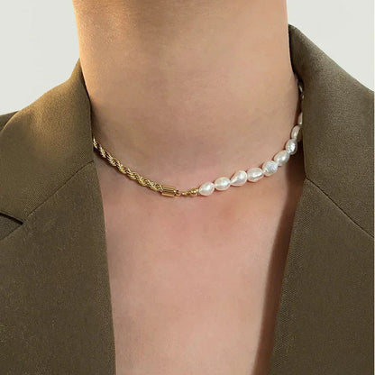 [Gaonasi]Dualia Gold Pearl Necklace