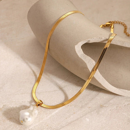 [Gaonasi]Glorietta Herringbone Pearl Necklace