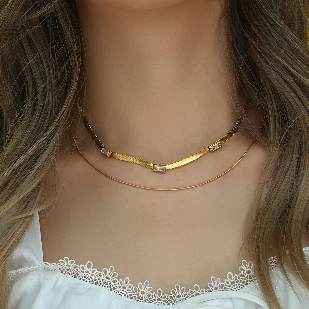 [Gaonasi]Eve Herringbone Gold Necklace