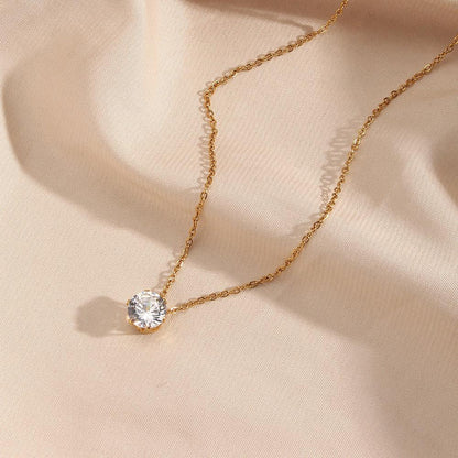 [Gaonasi]Kyla Solitaire Gold Necklace