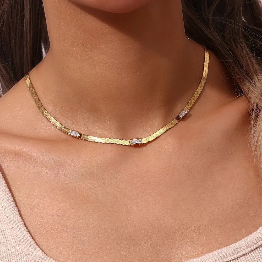 [Gaonasi]Eve Herringbone Gold Necklace