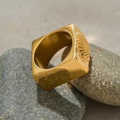 [Gaonasi]Carlotta Geometric Shell Ring