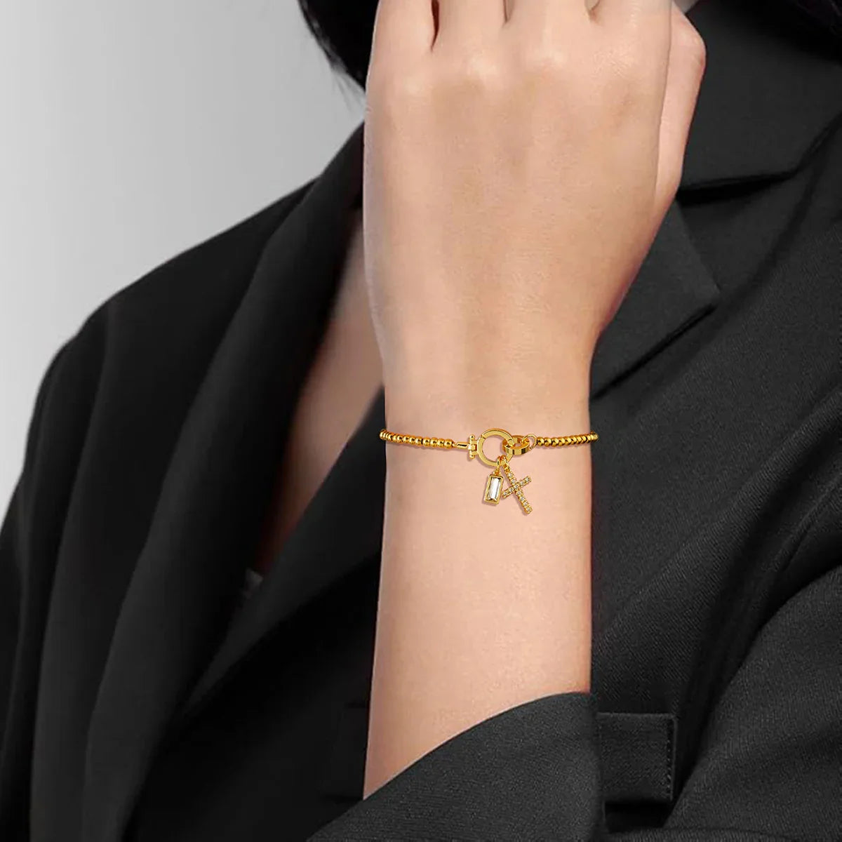 [Gaonasi]Amalia Birthstone Cross Bracelet