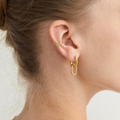 [Gaonasi]Aina Double Hoop Diamond Earrings