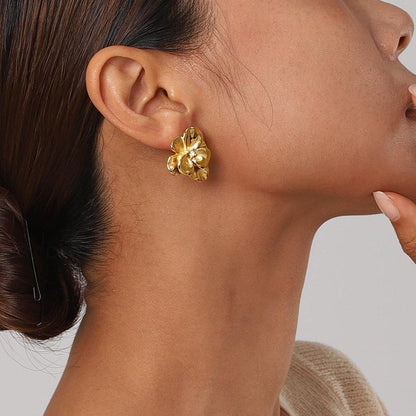 [Gaonasi]Ainsley Floral Gold Earrings
