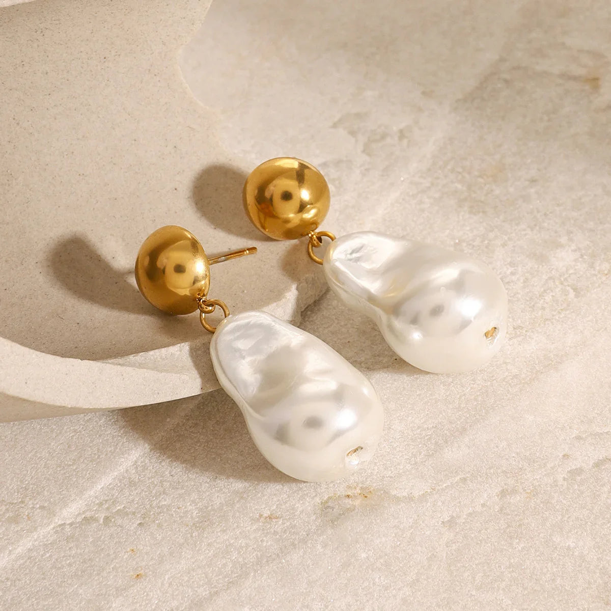 [Gaonasi]Ariana Chunky Pearl Drop Earrings