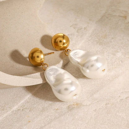 [Gaonasi]Ariana Chunky Pearl Drop Earrings