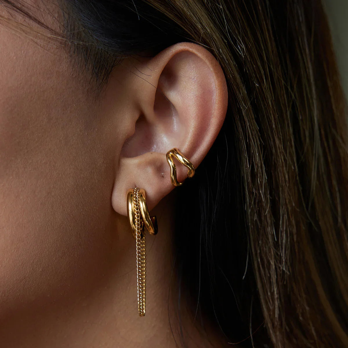 [Gaonasi]Galilea Link Chain Hoops