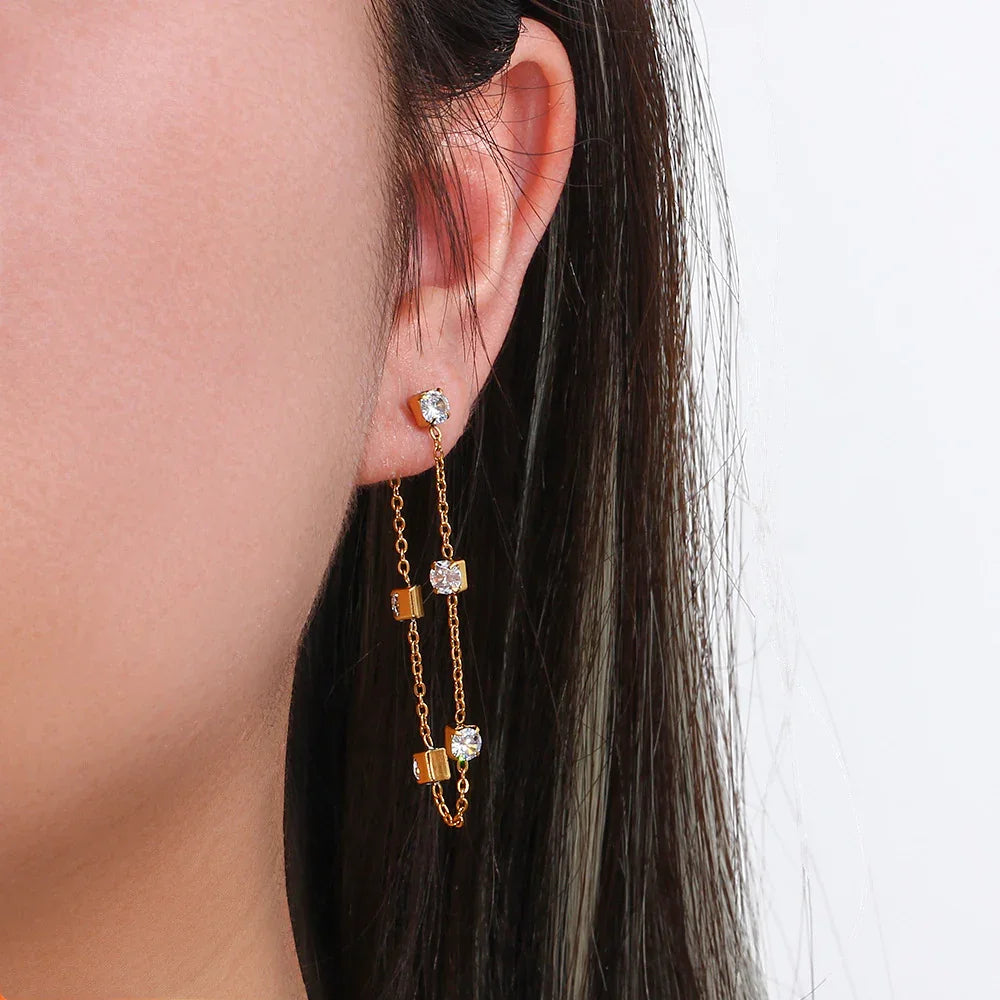 [Gaonasi]Iris Diamond Earrings