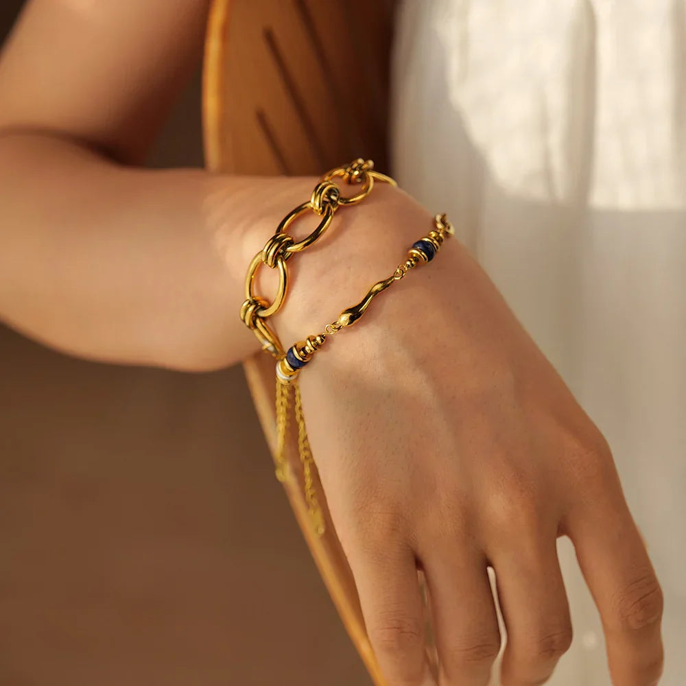 [Gaonasi]Quintessa Layered Chain Pearl Bracelet