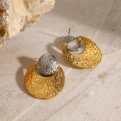 [Gaonasi]Shelly Two Tone Crescent Earrings