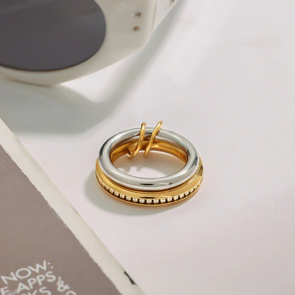 [Gaonasi]Claire Two Tone Ring Stack