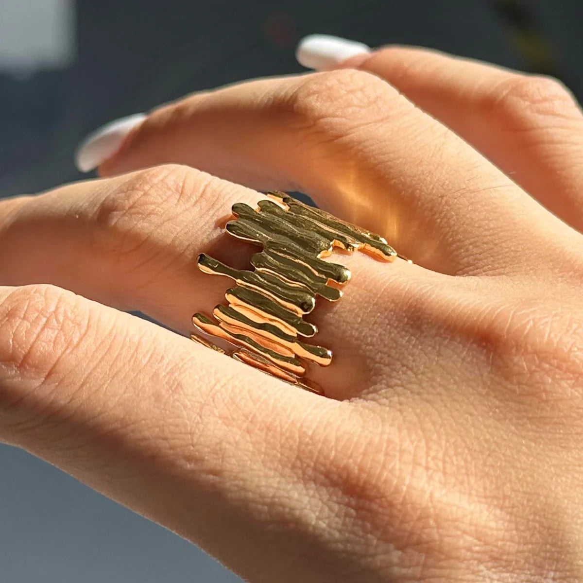 [Gaonasi]Zoella Abstract Gold Ring