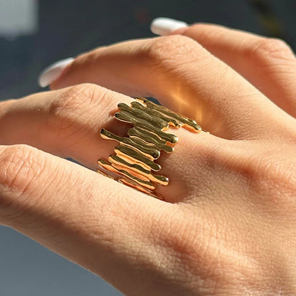 [Gaonasi]Zoella Abstract Gold Ring