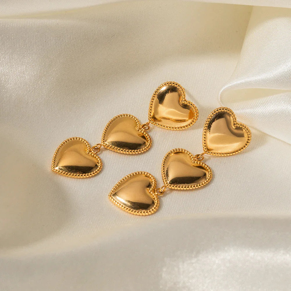 [Gaonasi]Aimee Gold Heart Earrings