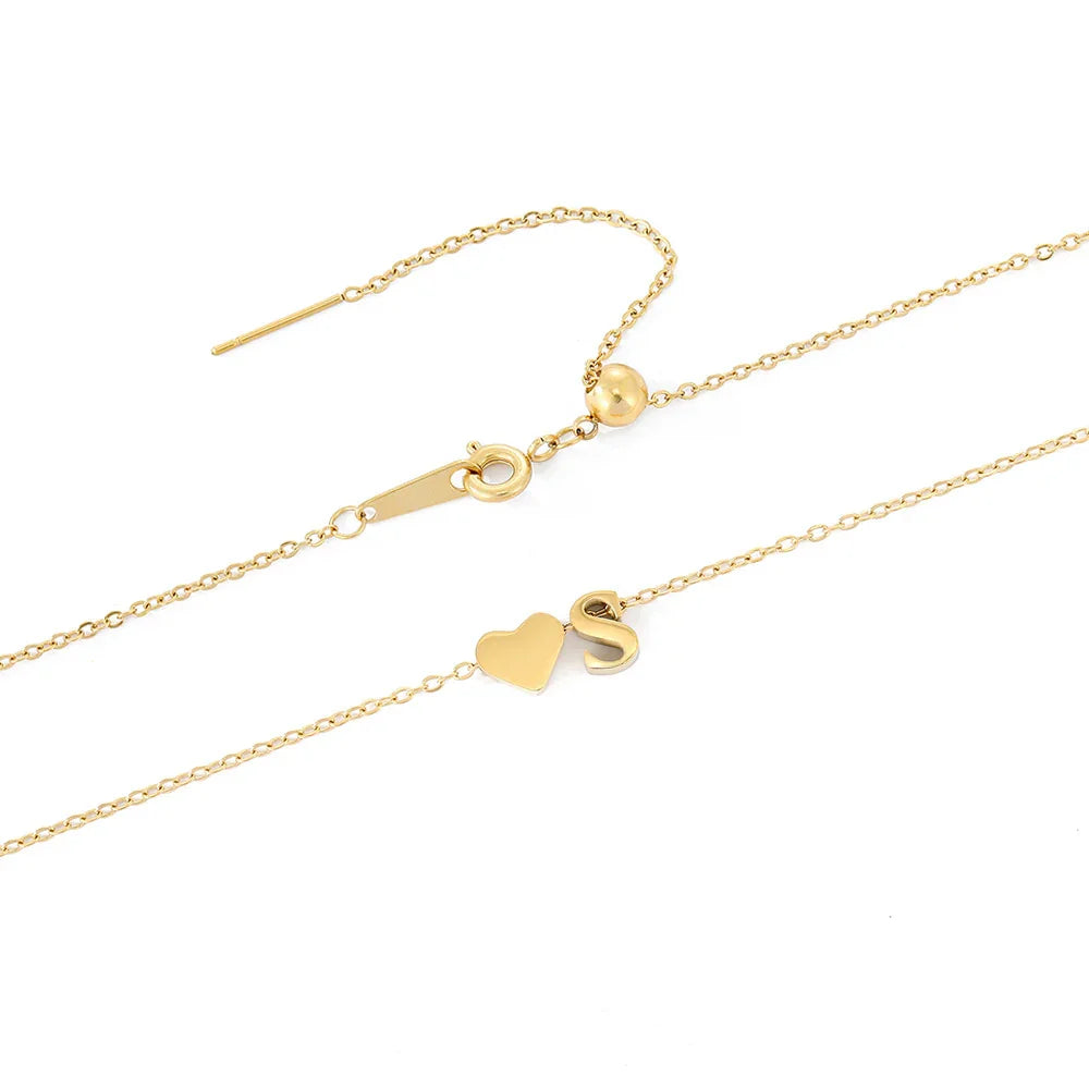 [Gaonasi]Ria Initial Letter Gold Necklace