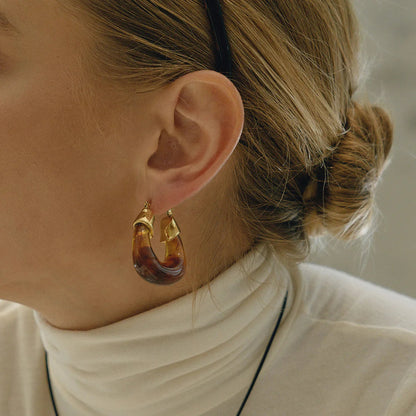 [Gaonasi]Leighton Chunky Enamel Hoops