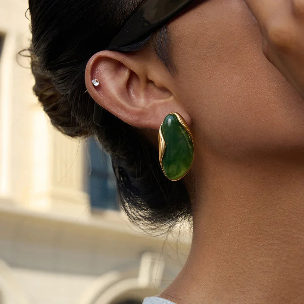 [Gaonasi]Amelise Polished Gemstone Earrings