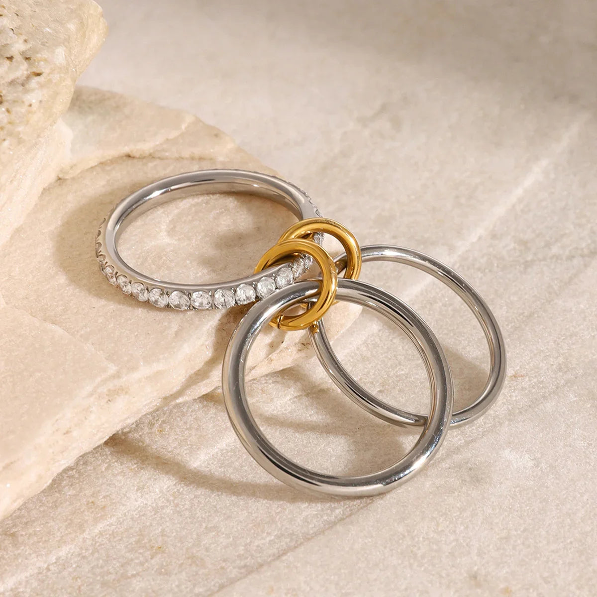 [Gaonasi]Desiree Stacked Diamond Ring