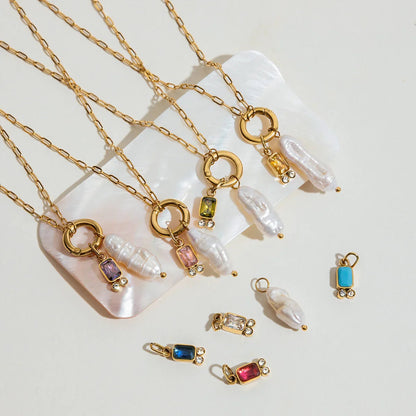 [Gaonasi]Caitlin Birthstone Pearl Necklace