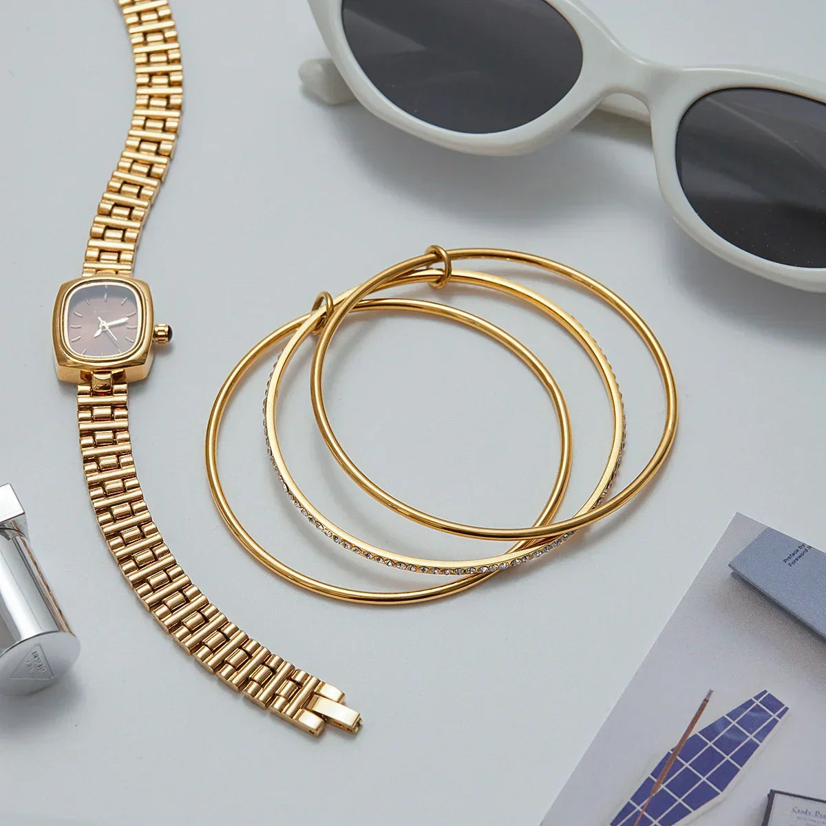 [Gaonasi]Quinley Stacked Diamond Bracelet
