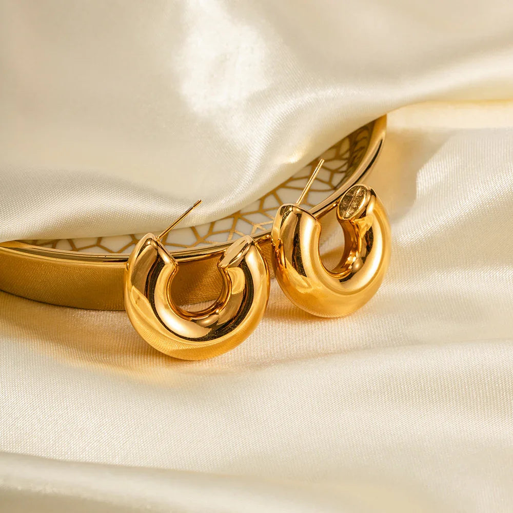 [Gaonasi]Natalia Chunky Gold Hoops