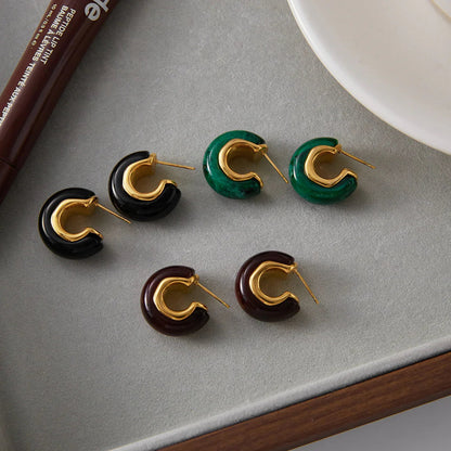 [Gaonasi]Lexi Chunky Enamel Hoops