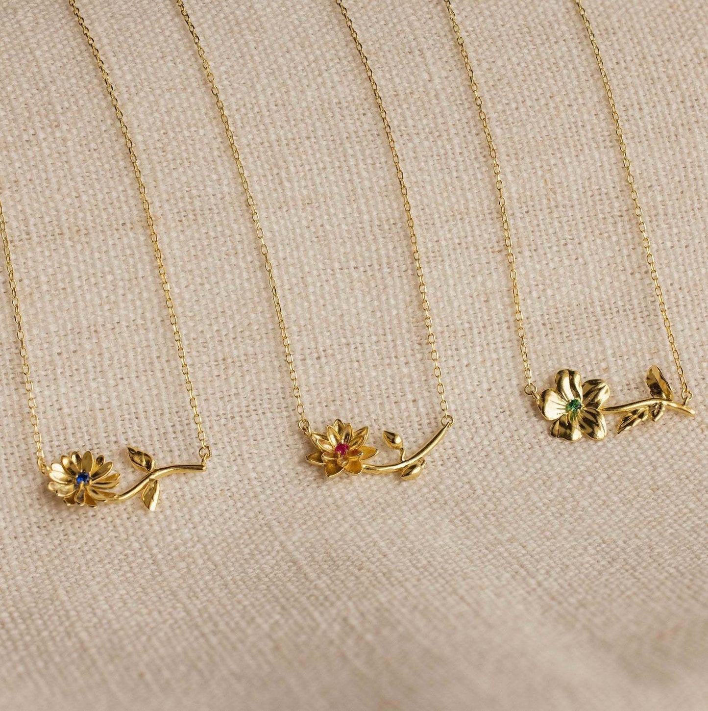 [Gaonasi]Maribelle Birth Flower Gold Necklace