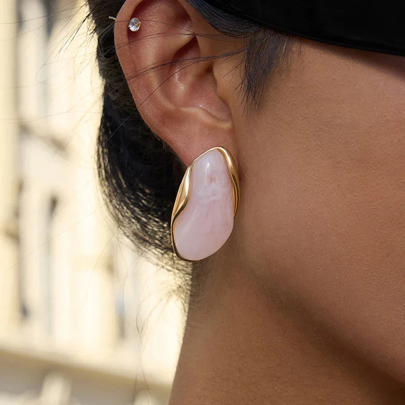 [Gaonasi]Amelise Polished Gemstone Earrings