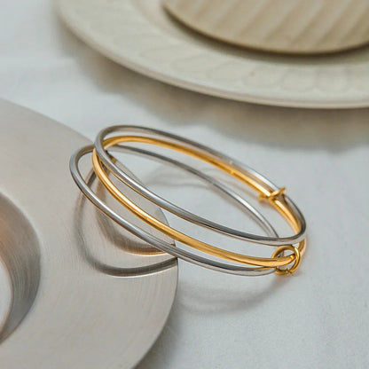 [Gaonasi]Romina Two Tone Stacked Bracelet