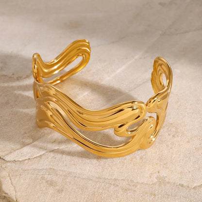 [Gaonasi]Anissa Wavy Gold Bracelet