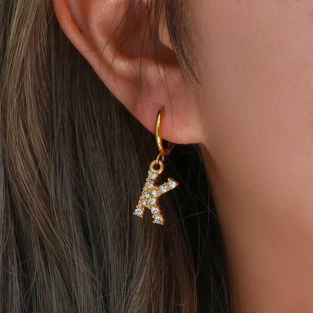 [Gaonasi]Wilhemina Initial Letter Earrings
