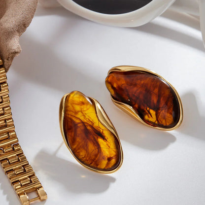 [Gaonasi]Amelise Polished Gemstone Earrings