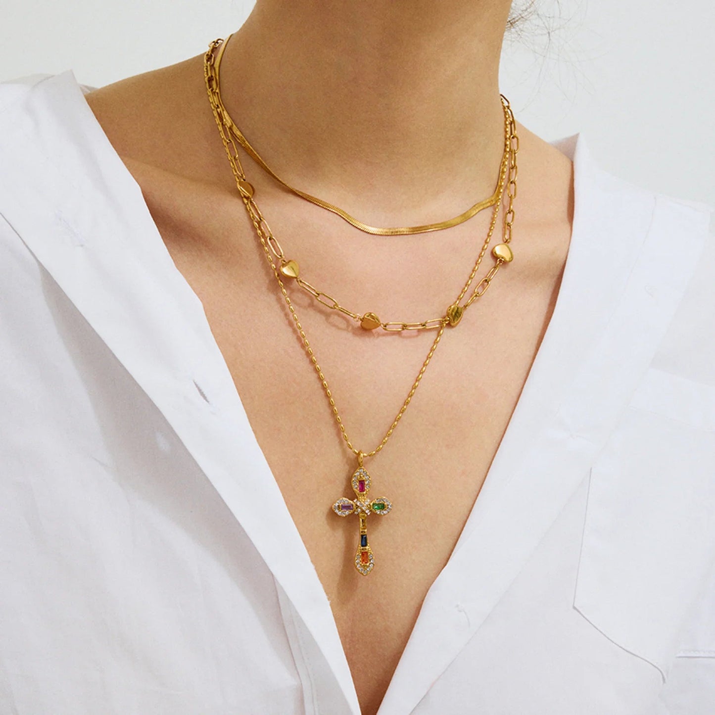 [Gaonasi]Olea Diamond Crucifix