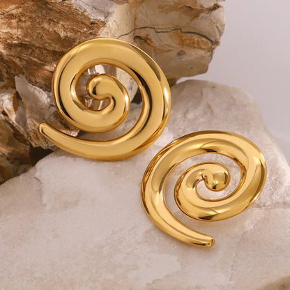 [Gaonasi]Zarya Spiral Gold Earrings
